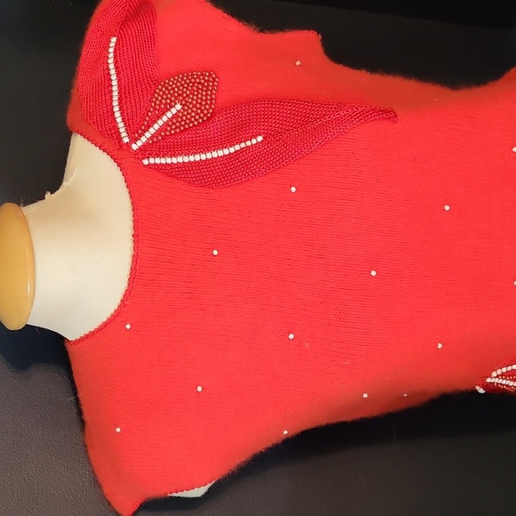 Vintage plaza bis lambswool and angora top in red - Picture 3 of 6